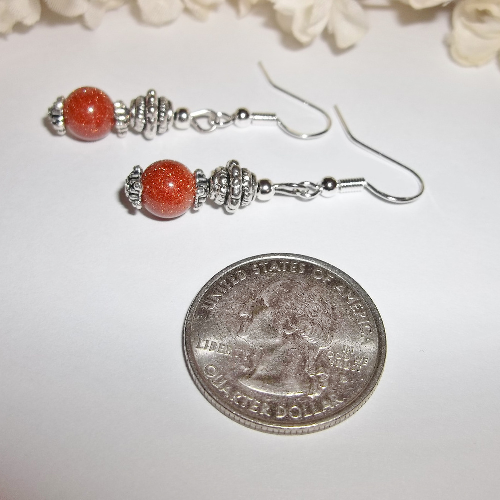 Earrings Sandstone Orange Sparkly Dangle NWT 4092 - Picture 8 of 8